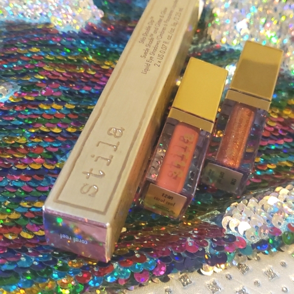 Stila Other - 🧚‍♀️CORAL REEF Stila Double Dip Suede Shade & Glitter & Glow Eye Duo NWT